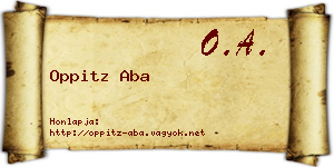 Oppitz Aba névjegykártya